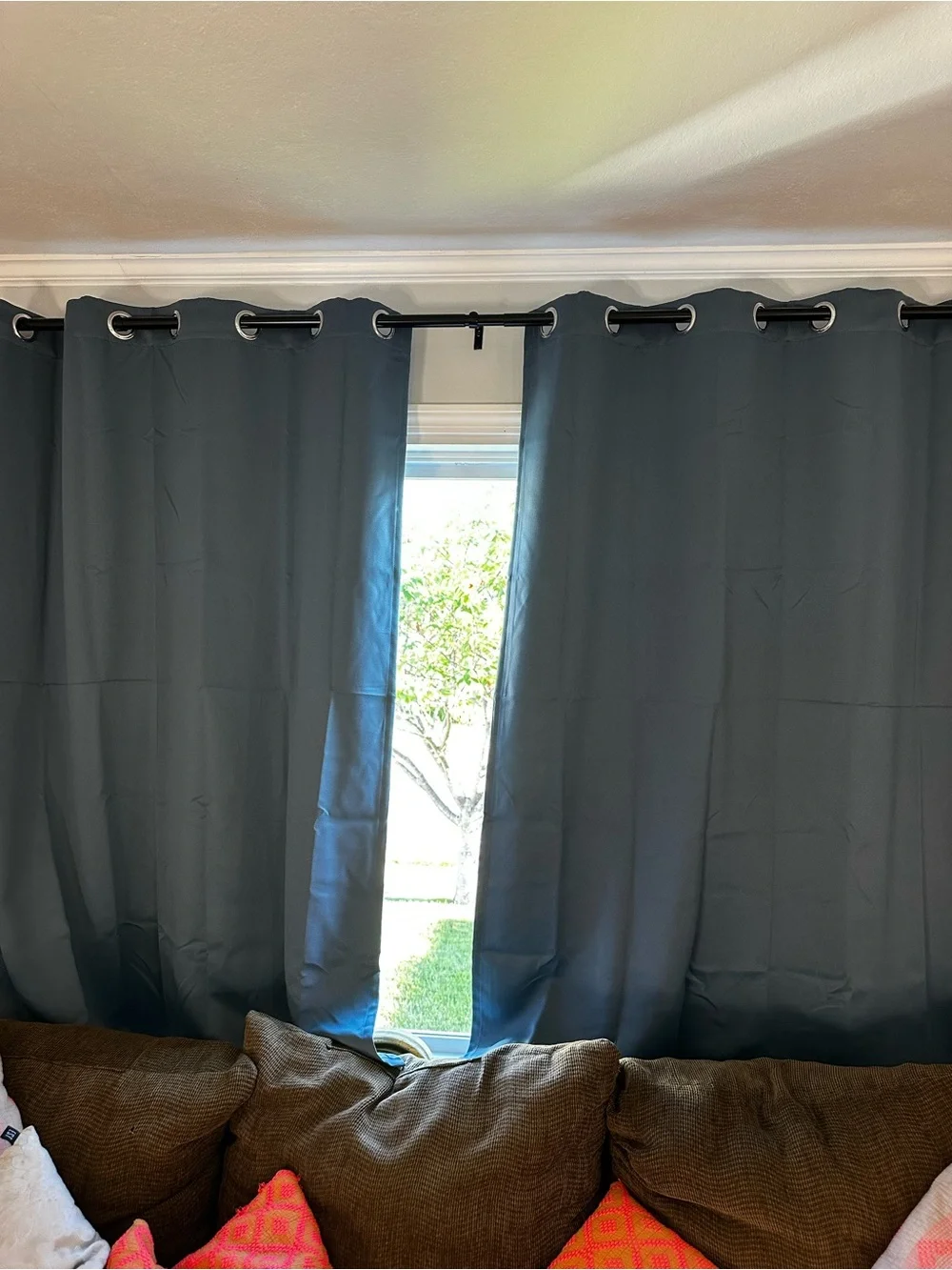 Blue Grommet Top Curtain Panels 2-70x63 / 2-70x84 Home Accents*4 curtain panels